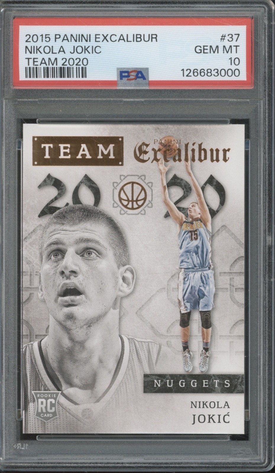 2015 Panini Excalibur Team 2020 #37 Nikola Jokic RC Rookie Gem Mint PSA 10