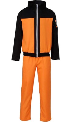 Uzumaki Naruto Cosplay Kid Costume Set + Konoha Black Headband 150CM Size