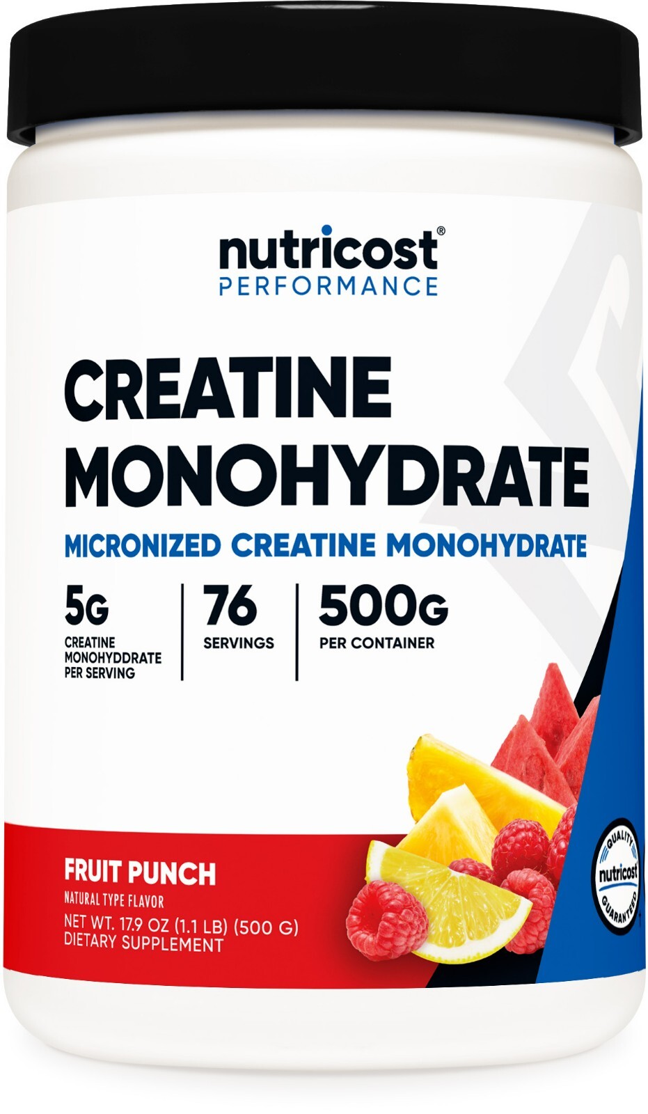 Порошок моногидрата креатина Nutricost (500 г) (фруктовый пунш)