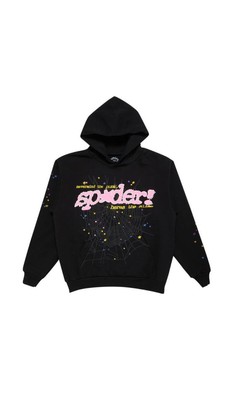 100% Authentic Sp5der hoodie v2 Black and Pink (Large)