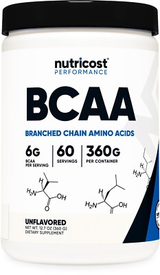 Nutricost BCAA Powder 60 порций (без вкуса) - 6000 мг на порцию