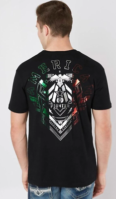 AMERICAN FIGHTER Men's T-Shirt KENDELTON Athletic Black Biker MMA S-4XL