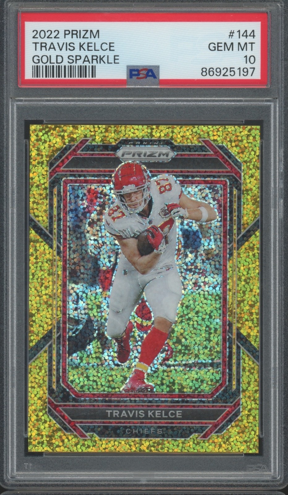 2022 Panini Prizm Gold Sparkle #144 Travis Kelce /24 Gem Mint PSA 10