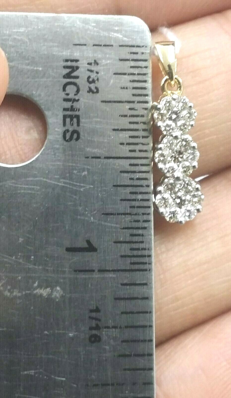 Pre-owned Handmade Deal 0.55 Ct 100% Natural Diamond Flower Cluster Journey Pendant 14k Gold 21mm In I