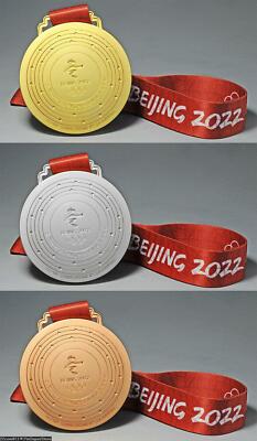 3 PCS OLYMPIC 2022 BEIJING CHINA SOUVENIR GOLD SILVER BRONZE MEDAL NOT PIN