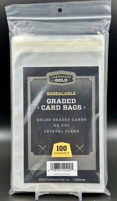 100 (1 Pack) Ultra CBG Cardboard Gold RESEALABLE GRADED CARD BAGS
