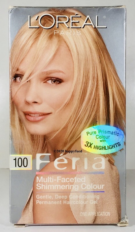 Loreal Feria, Very Light Natural Blonde 100, Pure Diamond, 1 Application, Perman