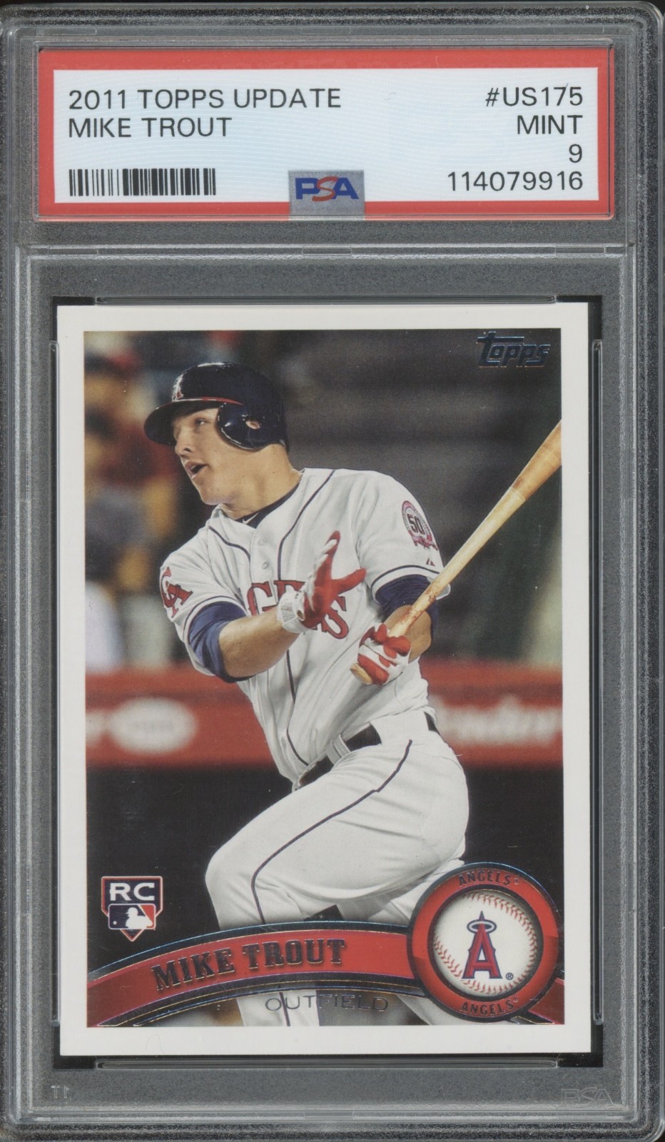 2011 Topps Update #US175 Mike Trout RC Rookie Mint PSA 9