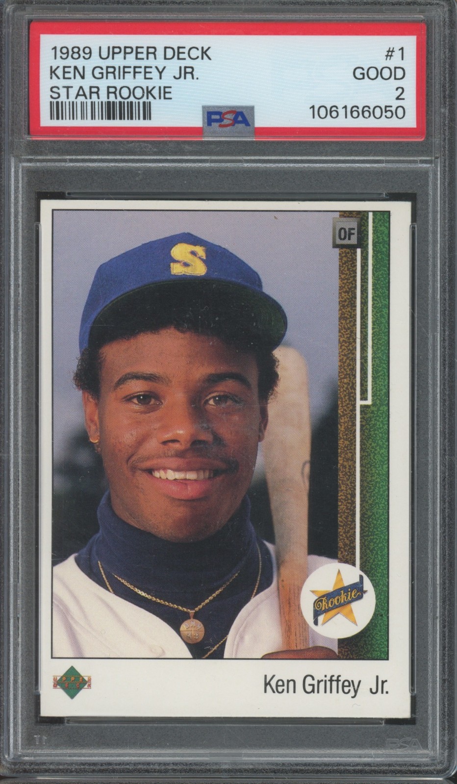 1989 Upper Deck #1 Ken Griffey Jr RC Rookie Rainbow Set-Break Good PSA 2