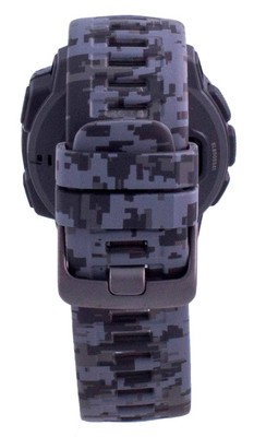 Pre-owned Garmin Instinct Solar Tactical Edition Graphite Camo Silicone Band Sort Watch