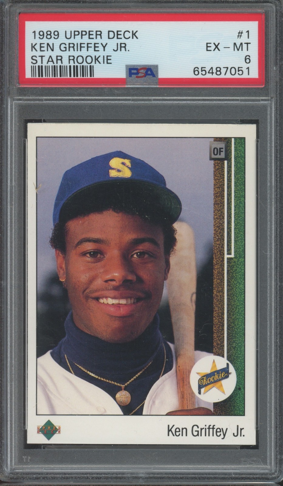 1989 Upper Deck #1 Ken Griffey Jr RC Rookie Rainbow Set-Break EX-MT PSA 6