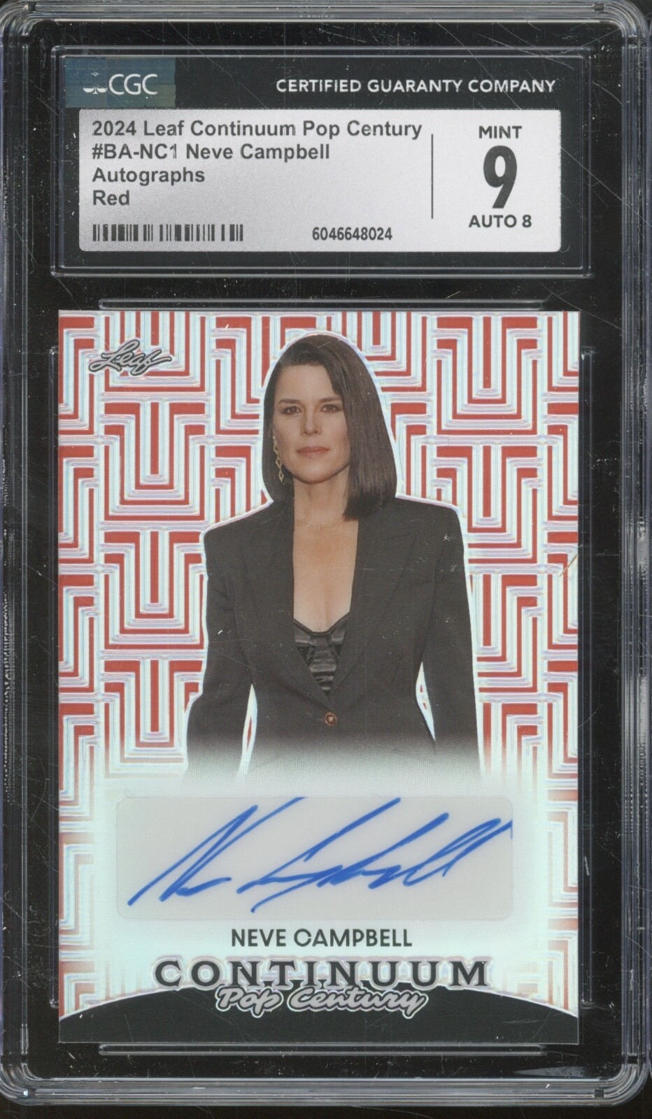 2024 Leaf Pop Century Red Neve Campbell 36/49 Auto Autograph Mint CGC 9 8 Auto