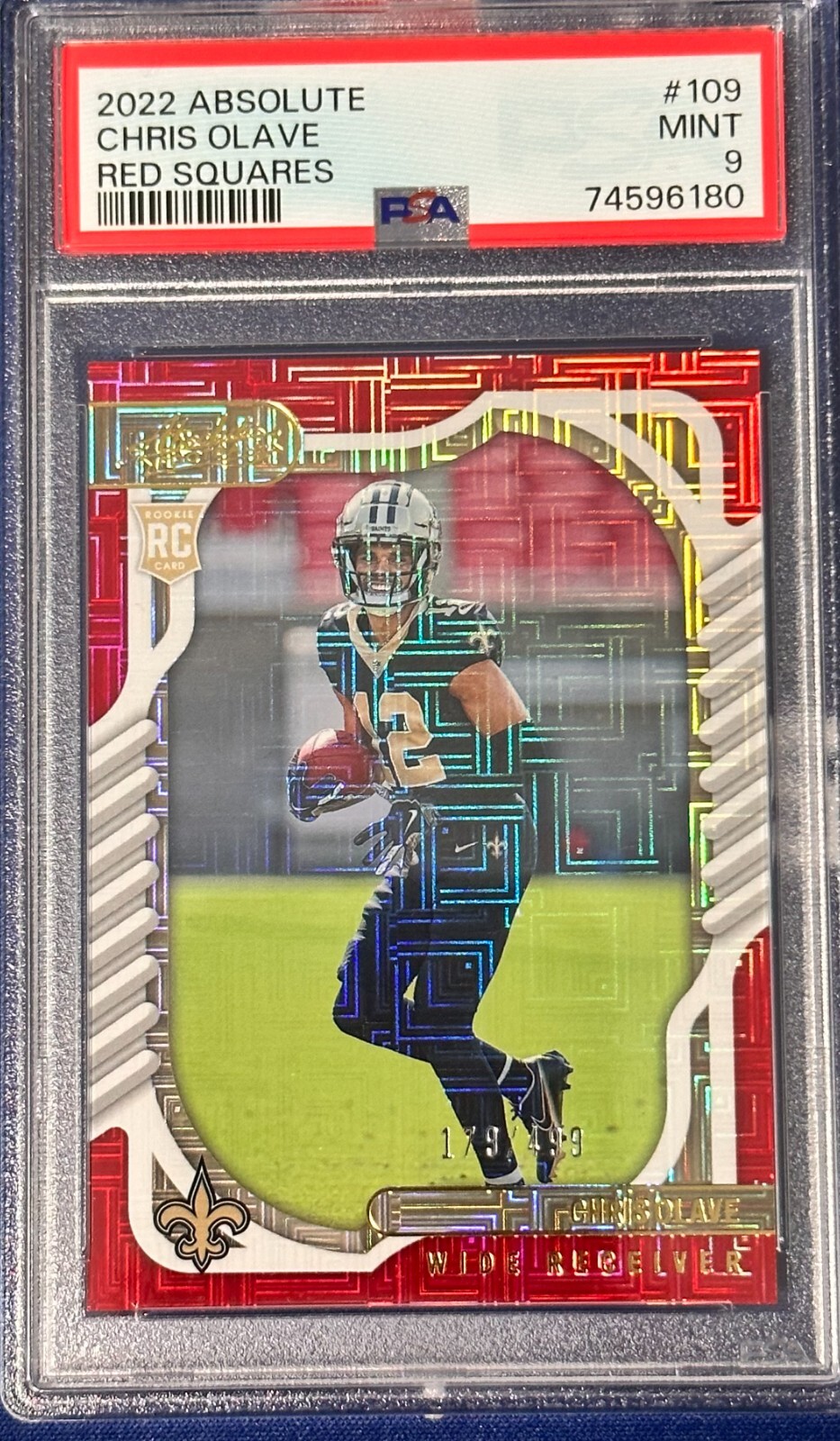 2022 Panini Absolute Chris Olave RC Red Squares #/499 Saints