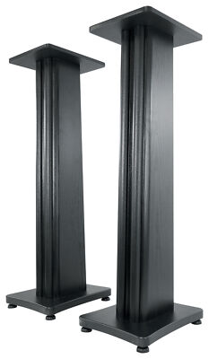 (2) Rockville SS36B Black Wood Grain 36'' Speaker Stands Fits Edifier A100