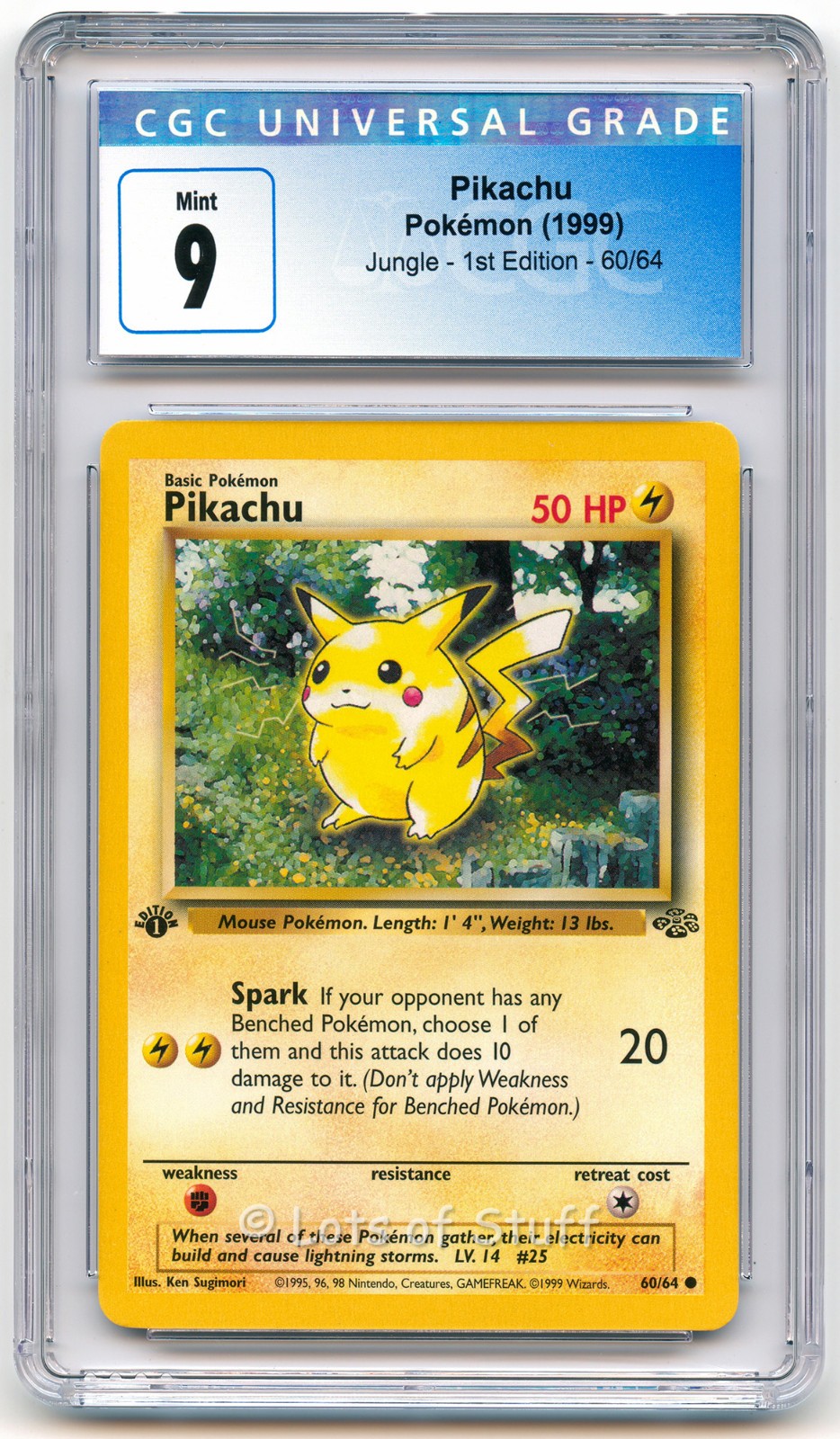 1999.pekatu.CGC.ＧＥＭＭＴ CGC 7.5 GEM MINT 10 Pikachu 1st Edition Jungle 60/64 Pokemon