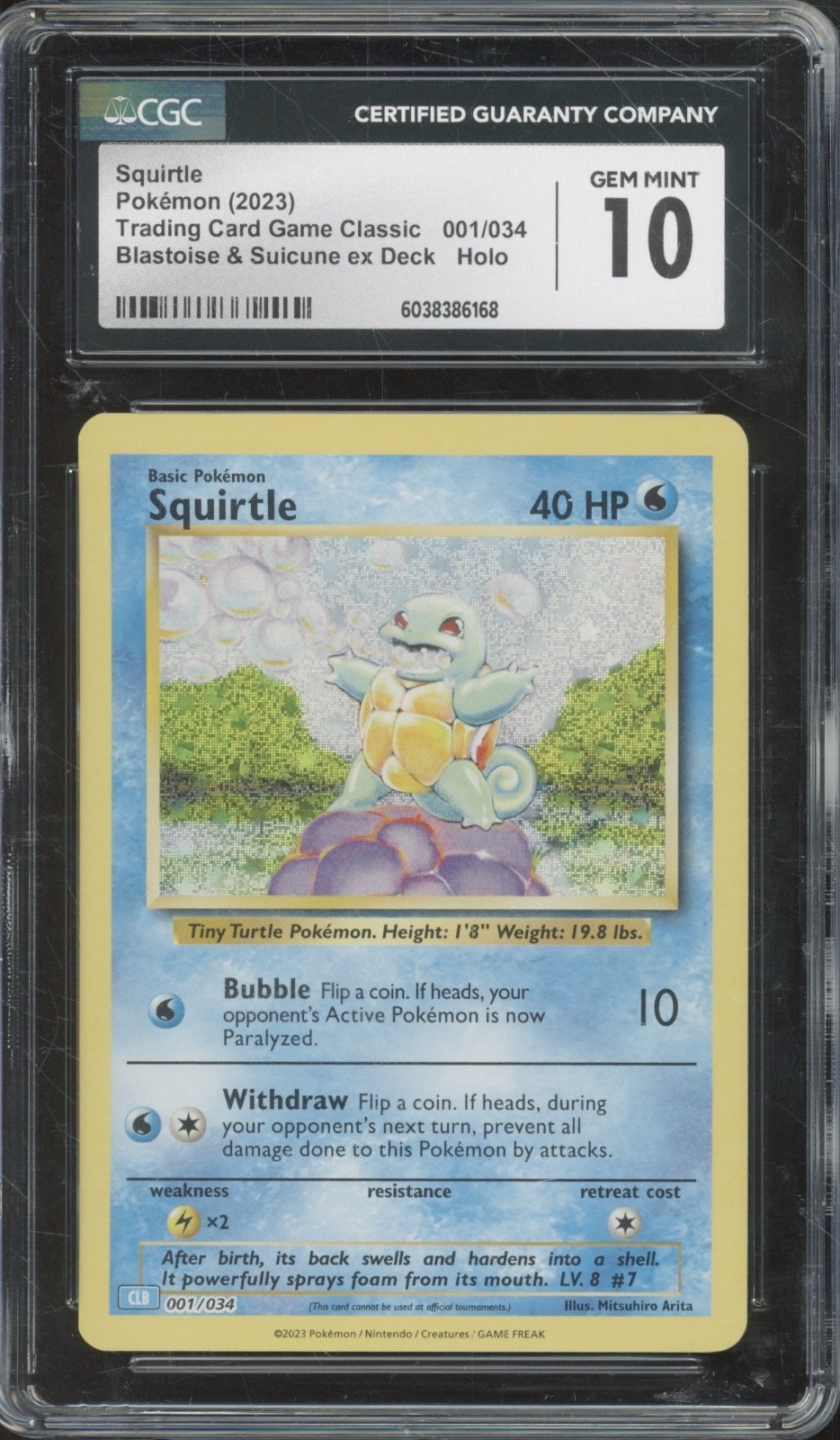 2023 Pokémon Blastoise & Suicune EX Deck Holo Squirtle 1/34 Gem Mint CGC 10