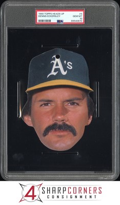 1990 TOPPS HEADS UP #4 DENNIS ECKERSLEY HOF POP 2 PSA 10 B4041668-670