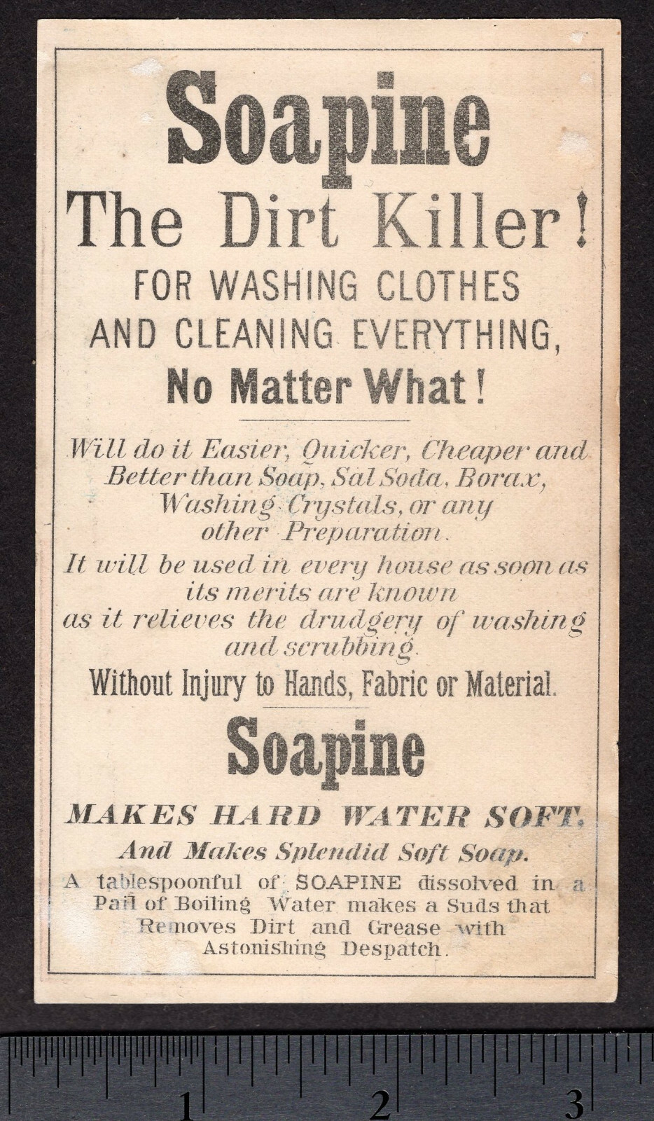 Whale 1800's Whaling Ship Soapine Soap Victorian Advertising Trade Card