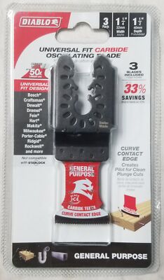 Diablo DOU125CGP3 1-1/4'' Universal Carbide Oscillating Blades, 3-Pack