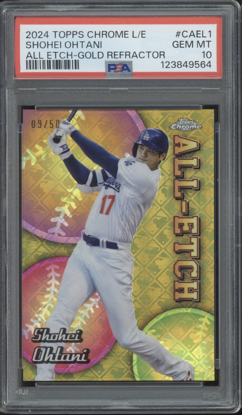 2024 Topps Chrome All Etch Gold Refractor Shohei Ohtani 9/50 Gem Mint PSA 10