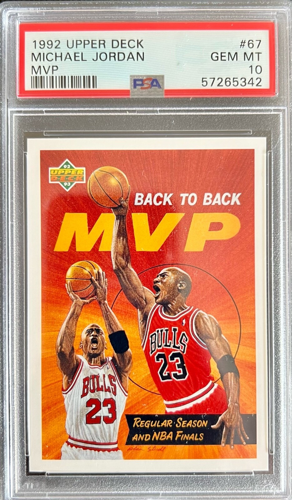 1992-93 Upper Deck Michael Jordan Back To Back MVP #67 PSA