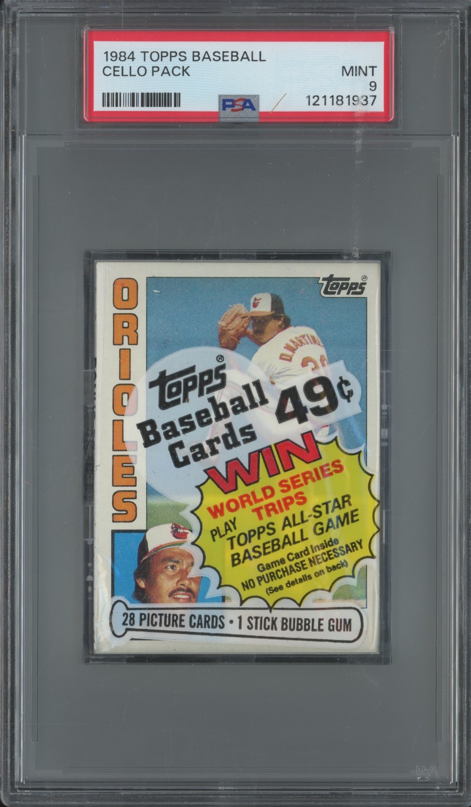 1984 Topps Baseball Factory Sealed Cello Pack Mint PSA 9