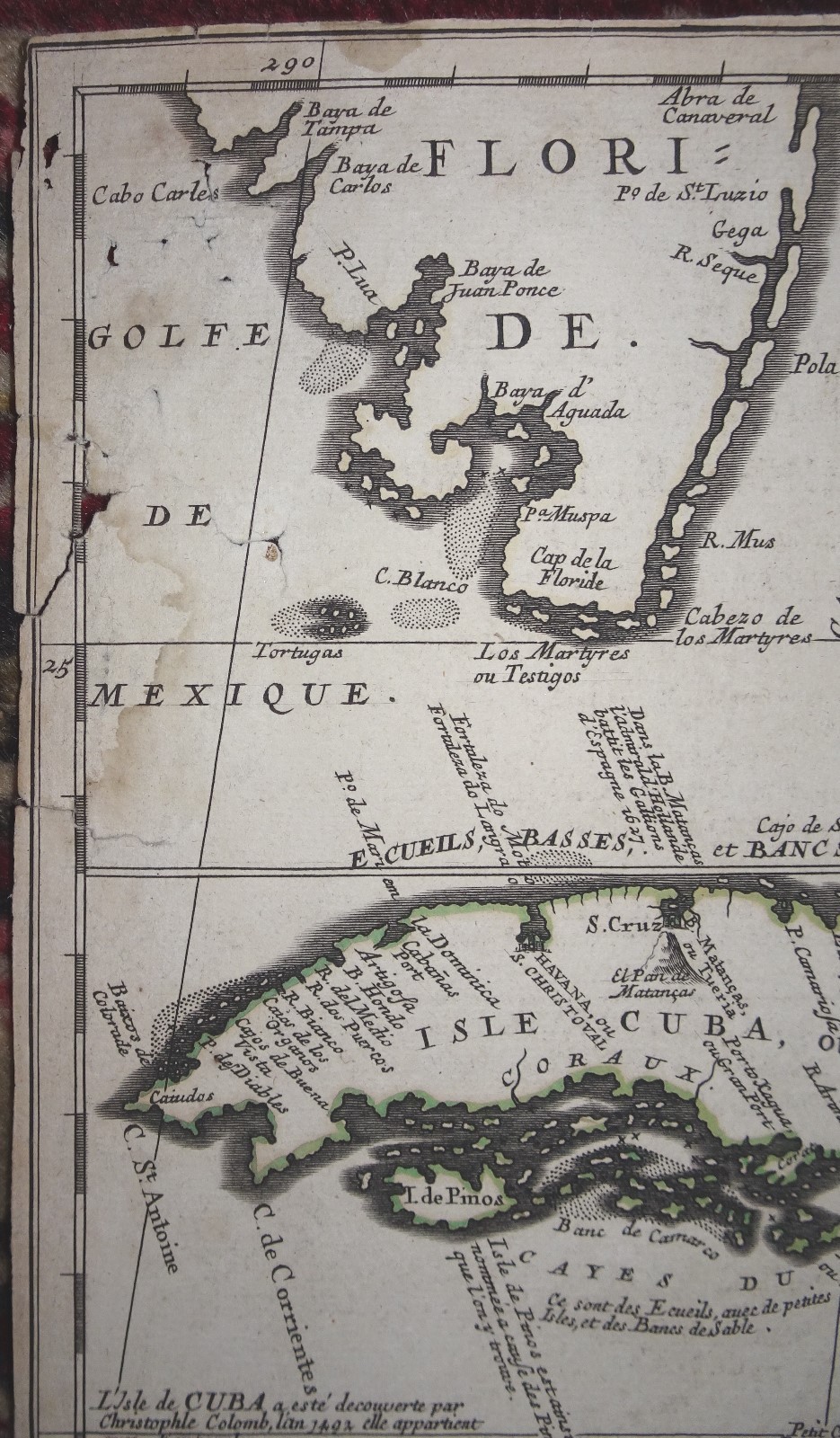 VINCENZO CORONELLI Archipelague du Mexique Cuba Mexico Florida MAP 1st Ed 1688