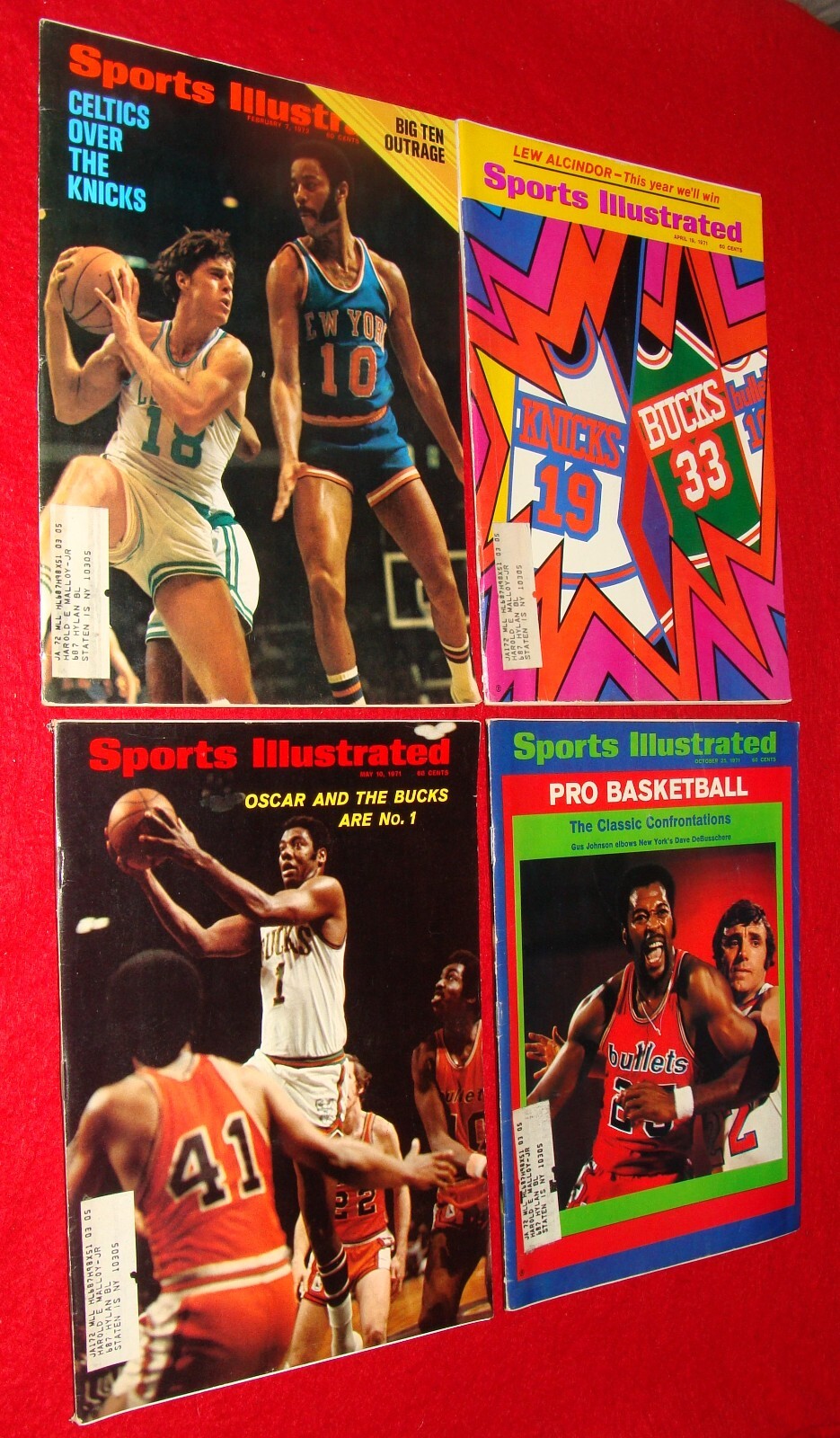 4 Vintage 1971 SI Sports Illustrated NBA Basketball Magazine