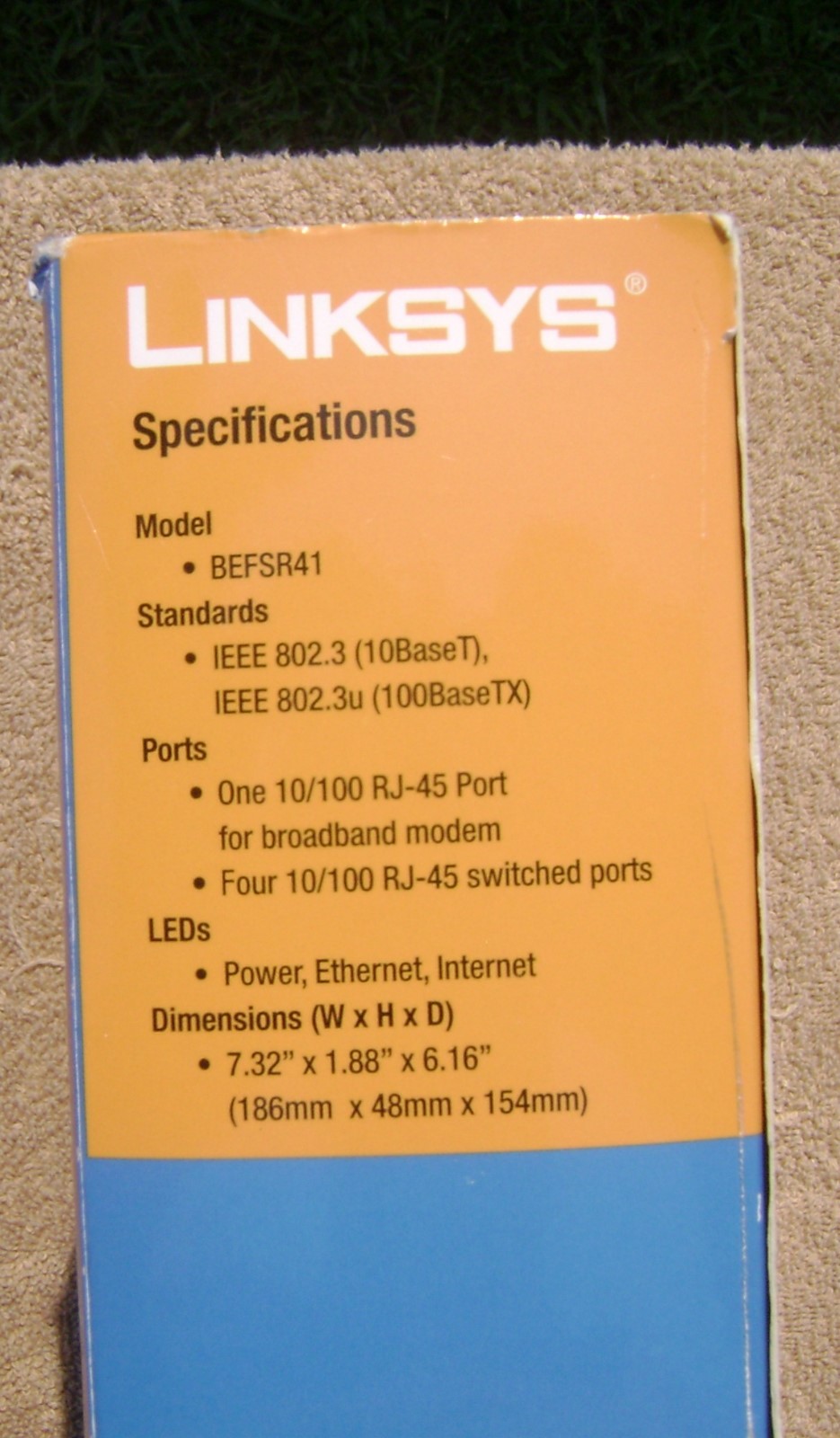 LINKSYS Instant Broadband EtherFast Cable DSL Router 4-Port BEFSR41 AC ADAPTER