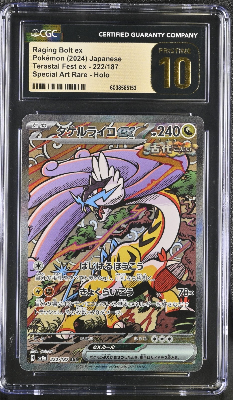 CGC10 サザンドラex　sar CGC 10 Pristine Raging Bolt ex Holo 222/187 SAR Terastal