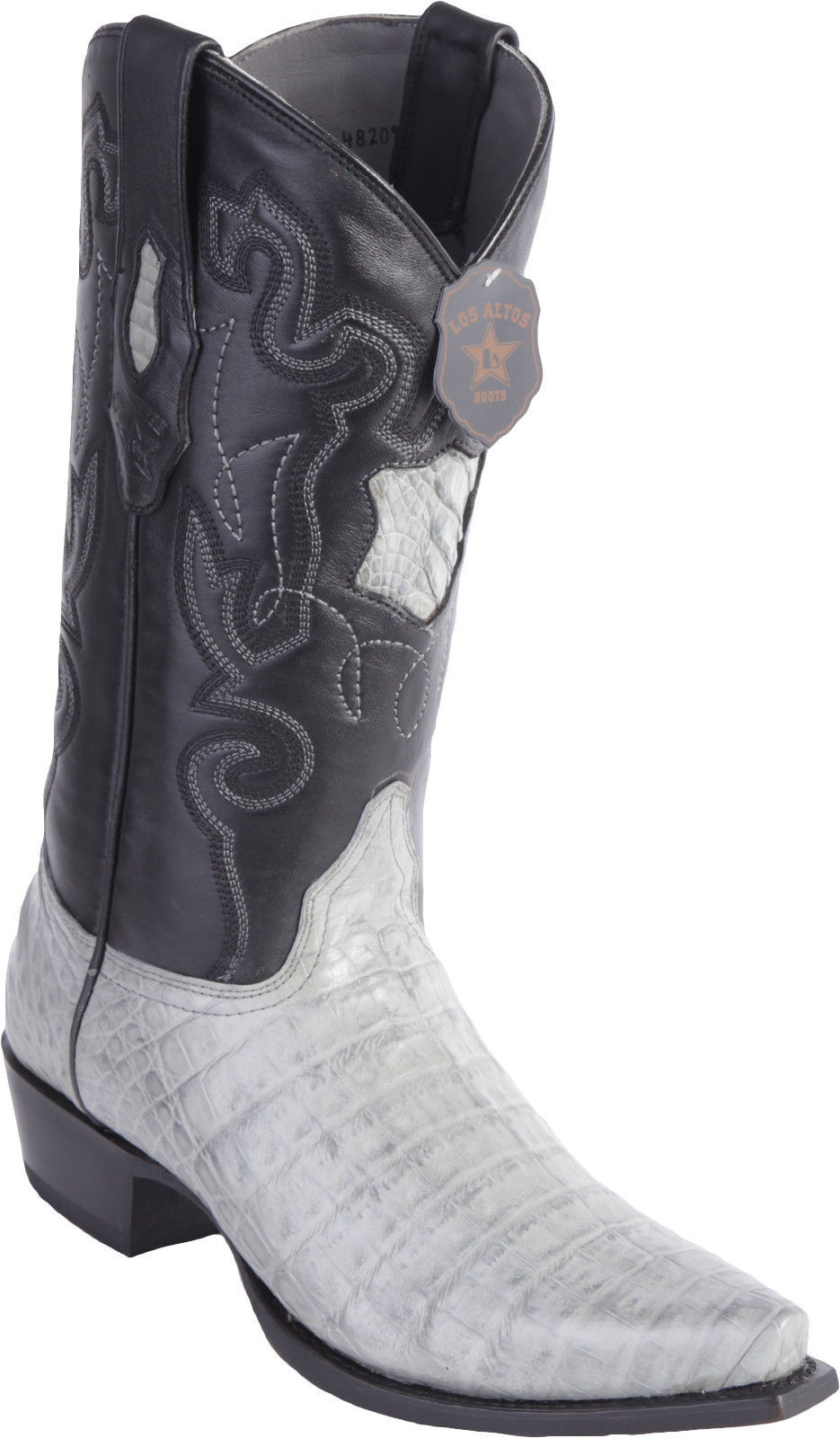 Pre-owned Los Altos Boots Los Altos Genuine Gray Crocodile Caiman Belly Snip Toe Western Cowboy Boot Ee