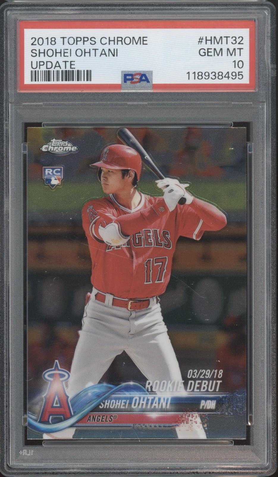 2018 Topps Chrome Update Rookie Debut #HMT32 Shohei Ohtani RC Gem Mint PSA 10