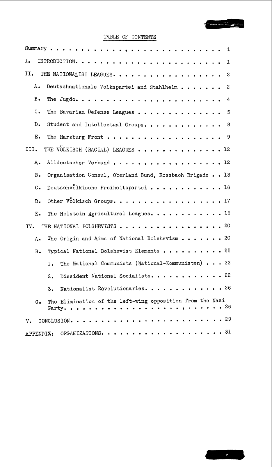 37 pg. Pre-Fascist Groups Germany Office Strategic Services OSS Study On Data CD