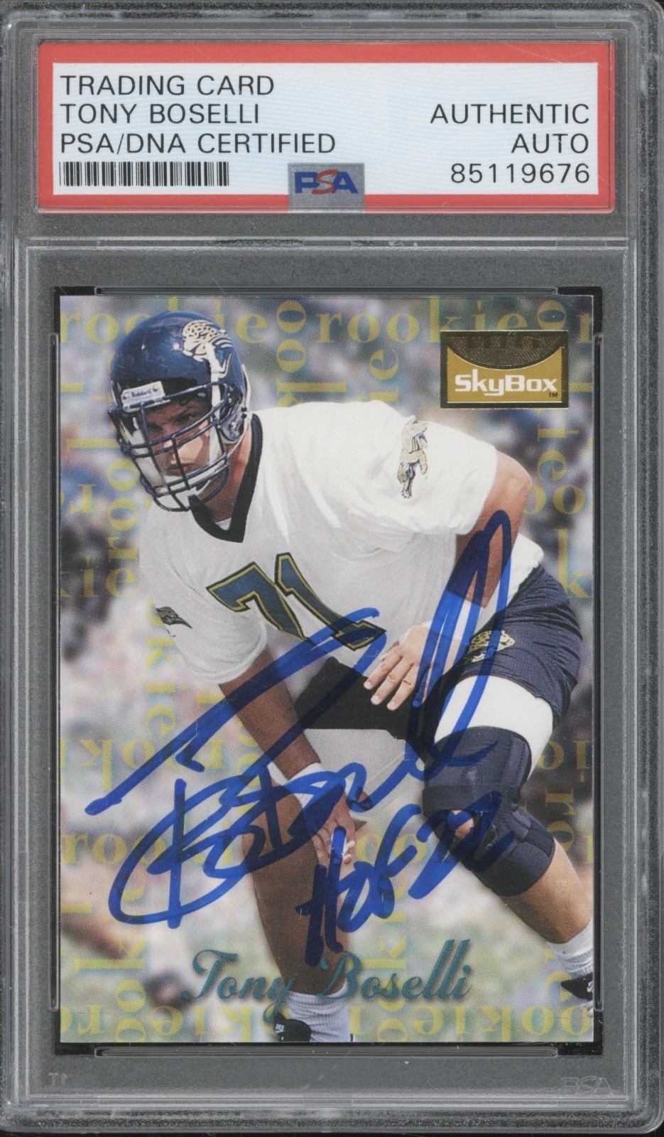 1995 Skybox #160 Tony Boselli Autograph RC Rookie PSA DNA Authentic Auto