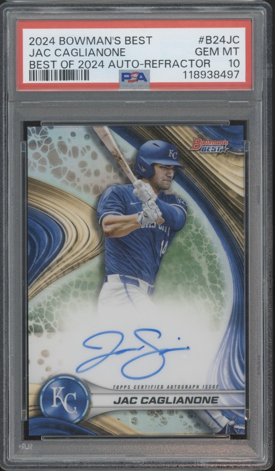 2024 Bowman's Best Refractor B24JC Jac Caglianone RC Rookie Auto Gem Mint PSA 10