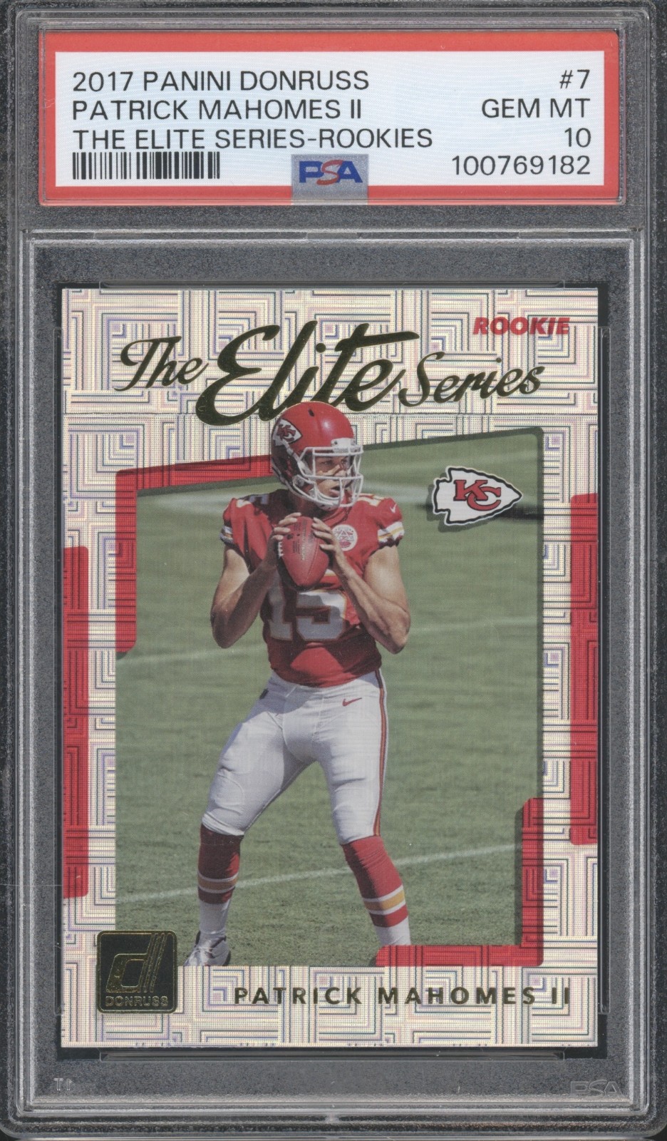 2017 Panini Donruss The Elite Series #7 Patrick Mahomes II RC Gem Mint PSA 10