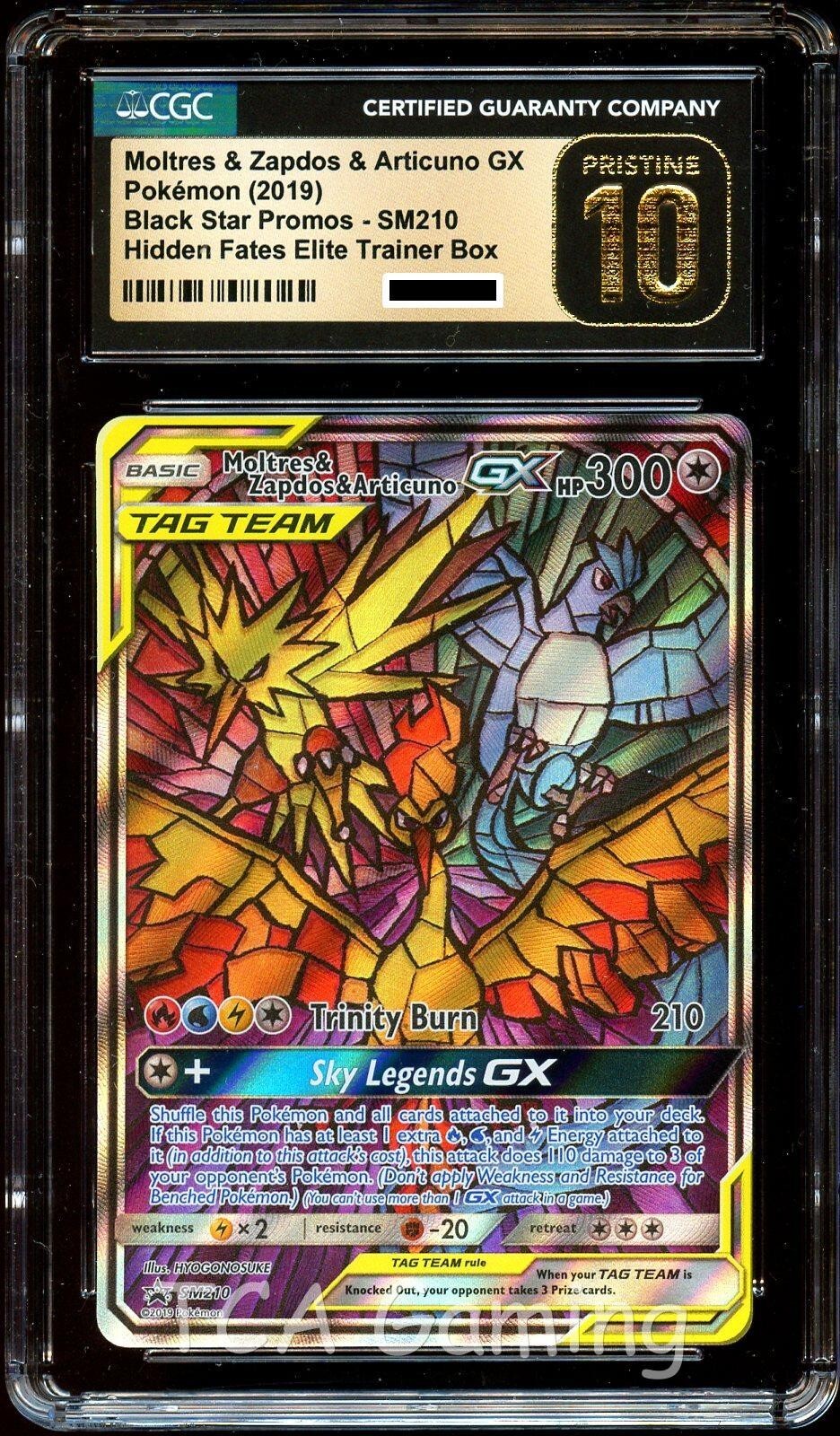 CGC 10 PRISTINE Moltres Zapdos & Articuno GX SM210 FULL ART CGC 10 PRISTINE Moltres Zapdos & Articuno GX SM210 FULL ART