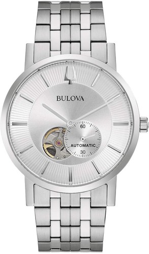 Pre-owned Bulova Men's Classic Dress 3-hand 21- Jewel Automatic Watch 42 Hour Reserve In Stainless Steel/ Blue Dial