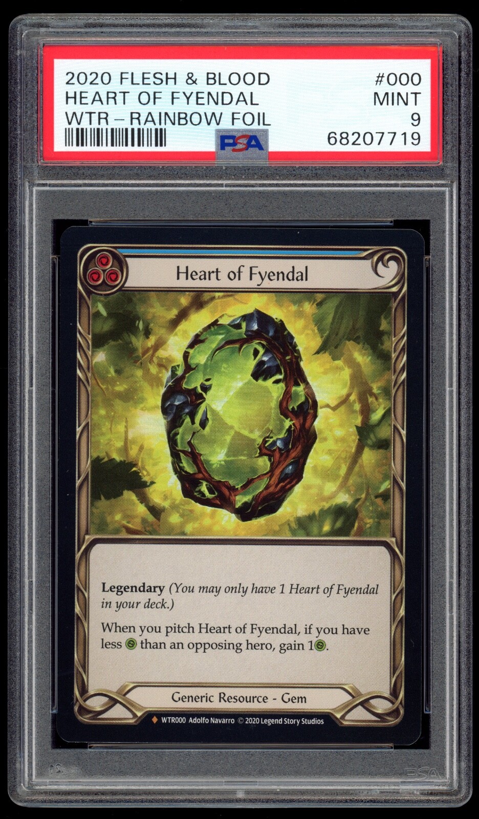 Heart of Fyendal Rainbow foil　fab PSA 9 Mint Heart of Fyendal Rainbow Foil Flesh & Blood FAB