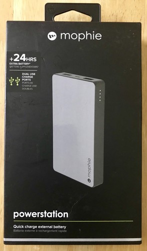 Mophie 6,000mAh External Battery Powerstation, Pre-owned, Free Shipping!