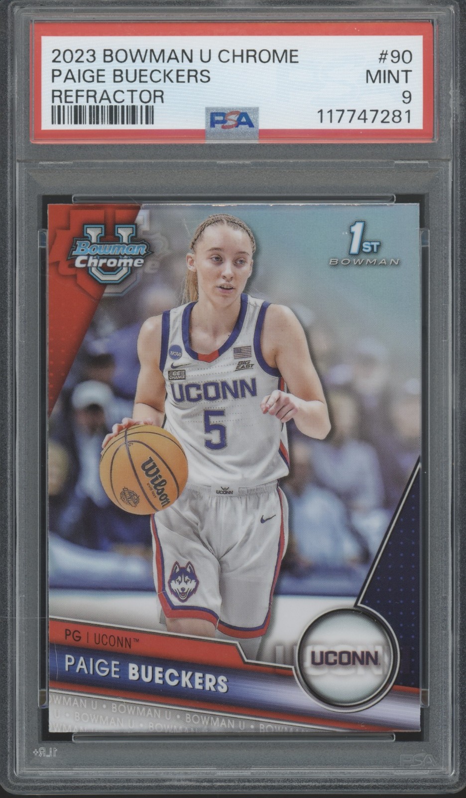 2023 Bowman Chrome U Refractor #90 Paige Bueckers RC Rookie Mint PSA 9