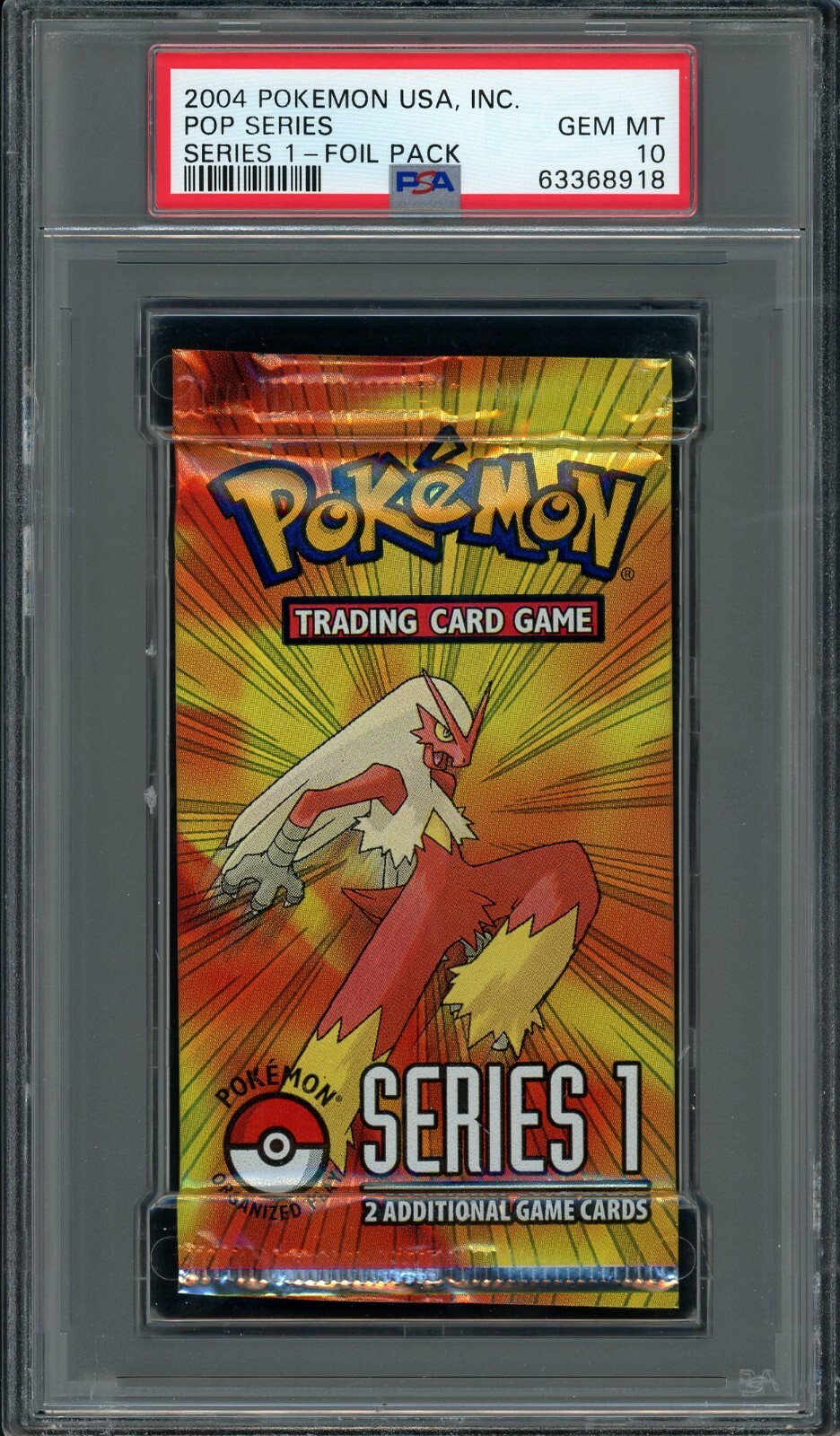 2004 Pokemon Pop Series 1 Booster Pack Foil - PSA 10 GEM 2004 Pokemon Pop Series 1 Booster Pack Foil - PSA 10 GEM