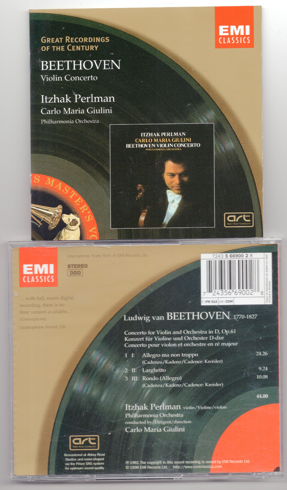 Beethoven - Violin Concerto in D, Op. 61, Perlman/Giulini