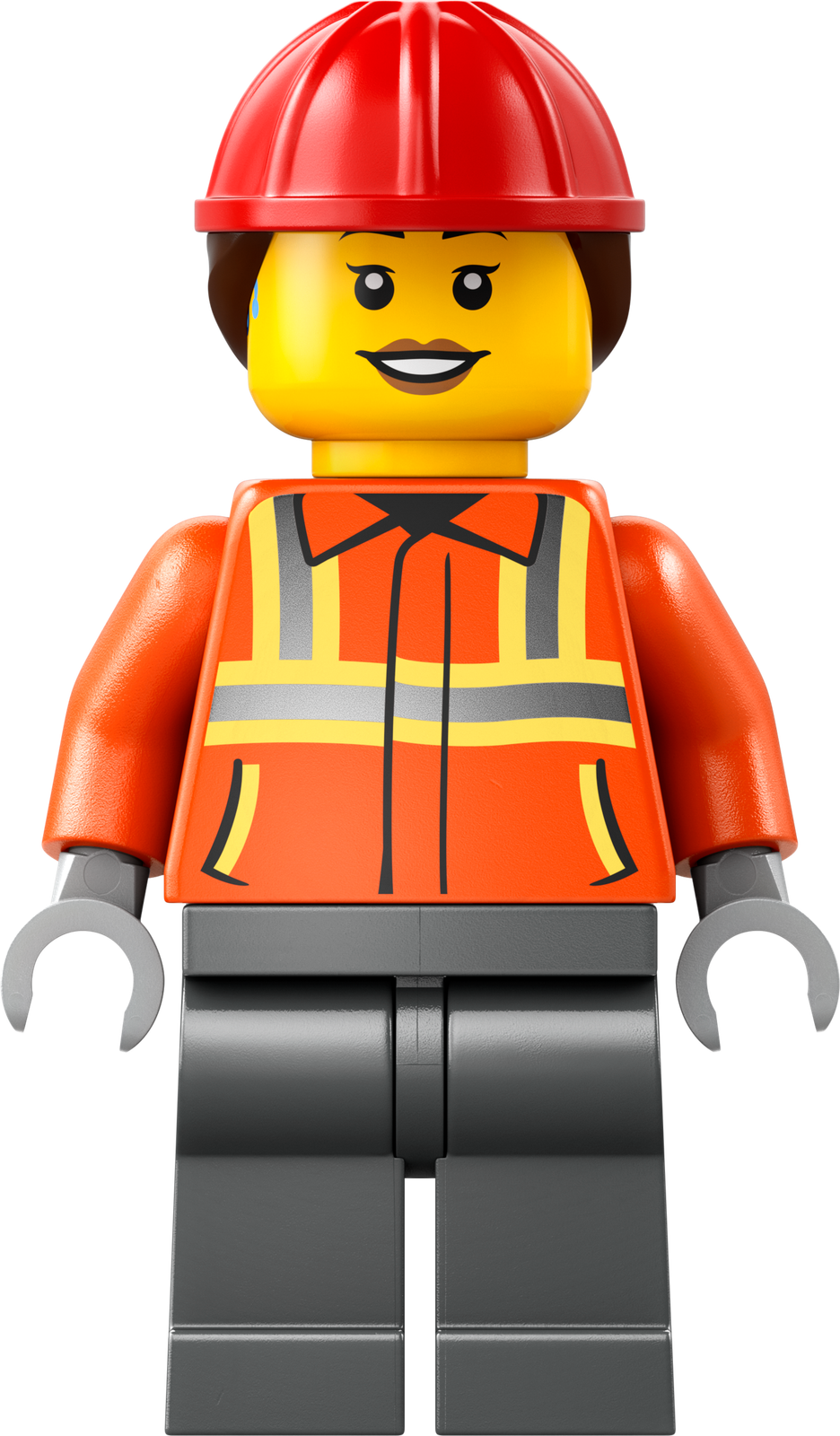 Construction Worker - Female, Reddish Orange Safety…