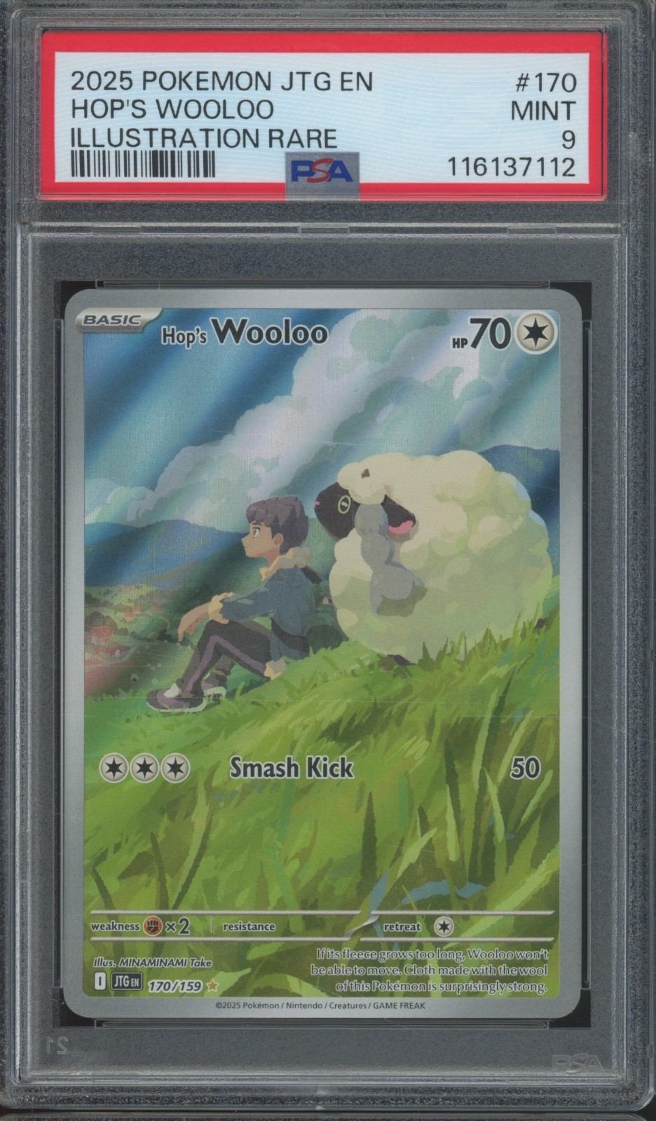 2025 Pokemon Journey Together Illustration Rare #170 Hop's Wooloo Mint PSA 9