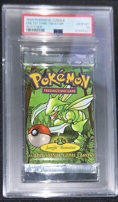 1999 Pokemon Unlimited PSA 10 GEM MINT Jungle Booster Pack Scyther