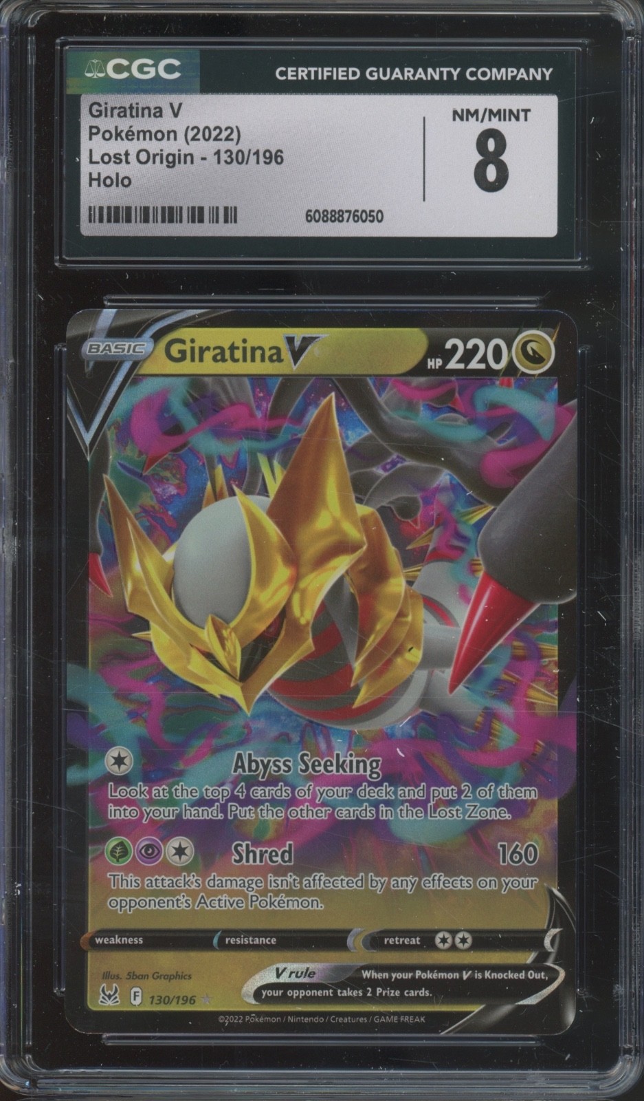 2022 Pokemon Lost Origin Holo #130 Giratina V CGC 8