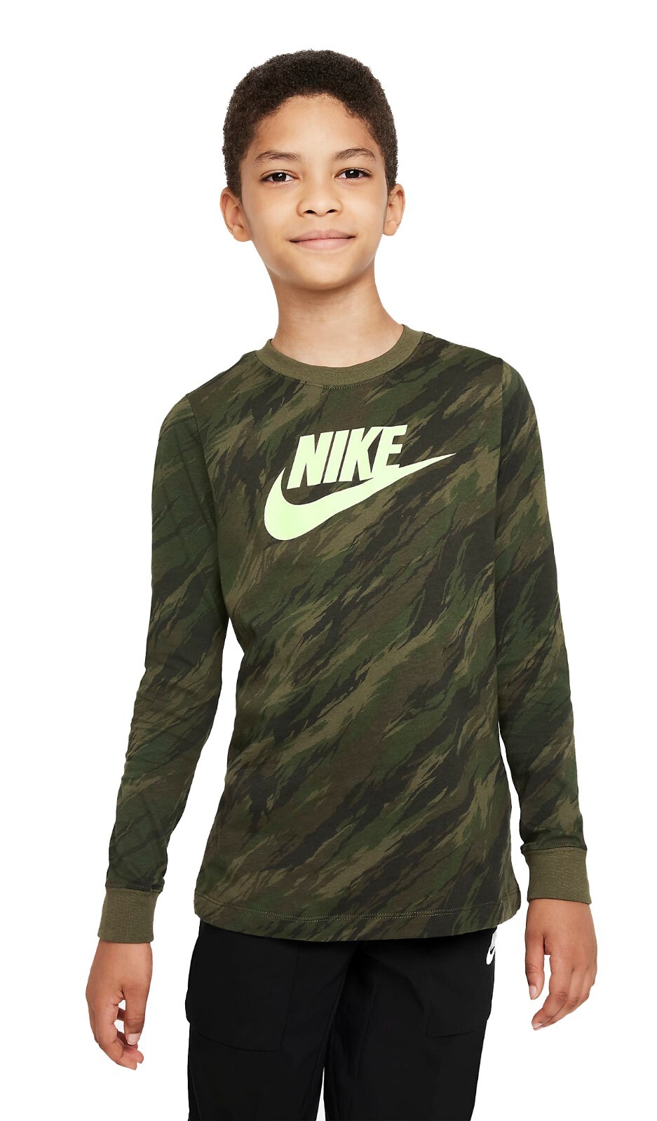 

Футболка с длинным рукавом и логотипом Nike Youth Boys Sportswear Rough Green, Зеленый