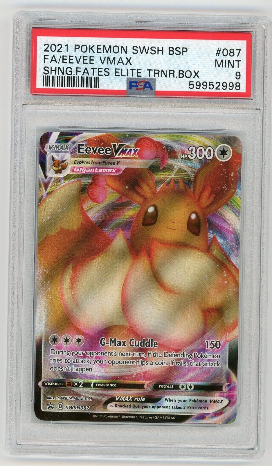 Pokemon Card Eevee VMAX SWSH087 Holo Promo Shining Fates PSA Pokemon Card Eevee VMAX SWSH087 Holo Promo Shining Fates PSA