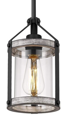 Farmhouse Glass Pendant Light Fixtures White Wood Pendant Light HANASS Open Box
